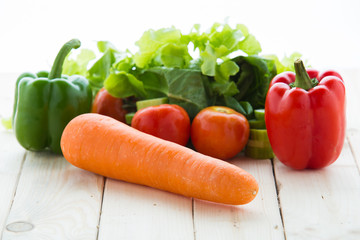 collection fruits and vegetables isolated on a white background