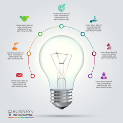 Vector light bulb for infographic.