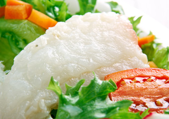 Seared cod salad