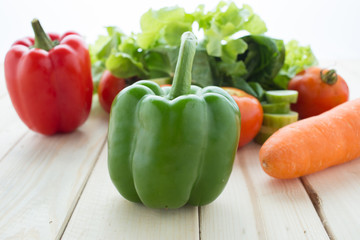collection fruits and vegetables isolated on a white background