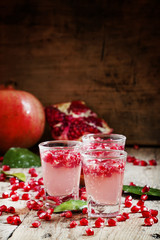 Carbonated refreshing pomegranate drink from the garnet grains,