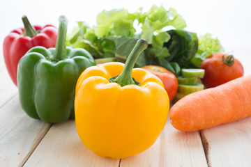 collection fruits and vegetables isolated on a white background