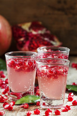 Carbonated refreshing pomegranate drink from the garnet grains,