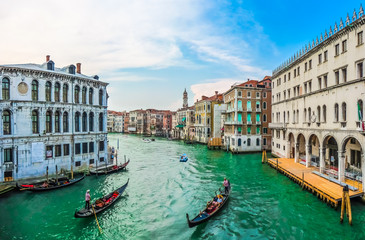 Naklejka premium Panoramic view of famous Canal Grande from famous Rialto Bridge in Venice, Italy