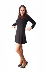 full body woman on white background