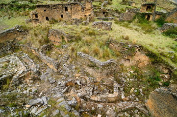 Piruro pre Columbian ruins near Tantamayo, Peru,