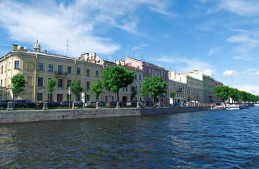 Fototapeta na wymiar Near the Fontanka river Saint-Petersburg