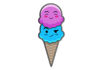 pareja de helados vectorizada 