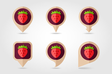 Strawberry mapping pins icons