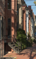 Fototapeta na wymiar Townhouse Neighborhood in Frederick, Maryland