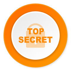 top seret orange circle 3d modern design flat icon on white background