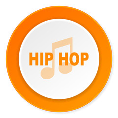 hip hop orange circle 3d modern design flat icon on white background