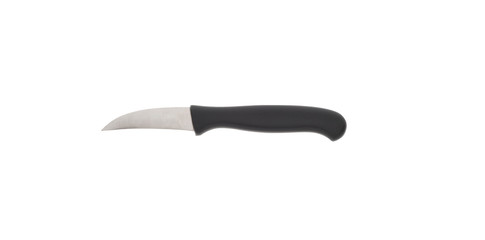 kleines Schälmesser freigestellt mit schwarzen Griff