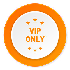 vip only orange circle 3d modern design flat icon on white background