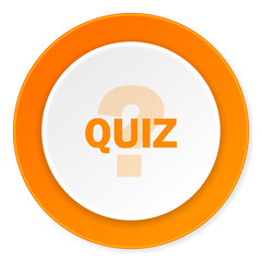 quiz orange circle 3d modern design flat icon on white background