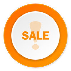 sale orange circle 3d modern design flat icon on white background