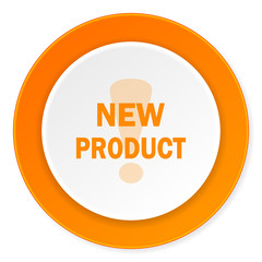 new product orange circle 3d modern design flat icon on white background