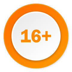 adults orange circle 3d modern design flat icon on white background