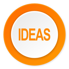 ideas orange circle 3d modern design flat icon on white background