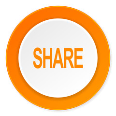 share orange circle 3d modern design flat icon on white background
