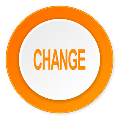 change orange circle 3d modern design flat icon on white background