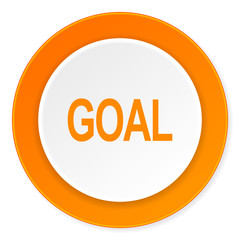 goal orange circle 3d modern design flat icon on white background