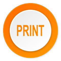print orange circle 3d modern design flat icon on white background