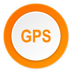 gps orange circle 3d modern design flat icon on white background