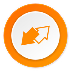 exchange orange circle 3d modern design flat icon on white background