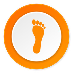 foot orange circle 3d modern design flat icon on white background