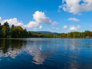 Babylon Pond and Cerchov Mountain in Bohemian Forest