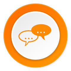 forum orange circle 3d modern design flat icon on white background