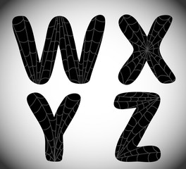 Halloween alphabet. WXYZ