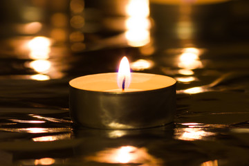  burning one tea candle