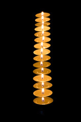  tea lights in the shape of a line