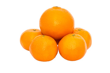 Orange and tangerines isolated on white background