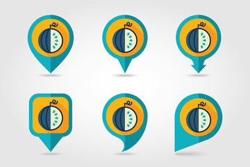 Watermelon mapping pins icons