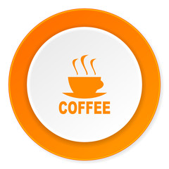 espresso orange circle 3d modern design flat icon on white background