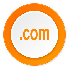 com orange circle 3d modern design flat icon on white background
