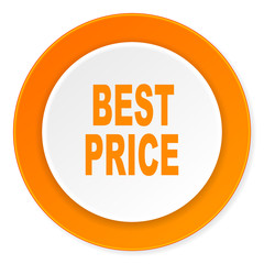 best price orange circle 3d modern design flat icon on white background