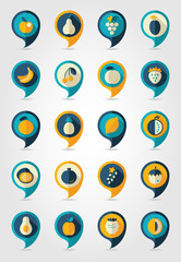 Fruits mapping pins icons