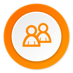 forum orange circle 3d modern design flat icon on white background