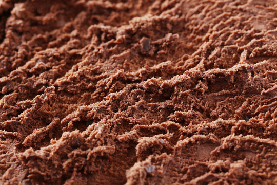 Sweet chocolate ice cream background, close up
