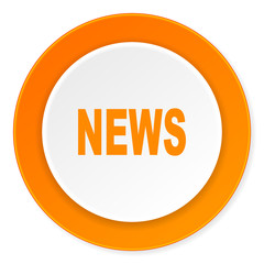 news orange circle 3d modern design flat icon on white background