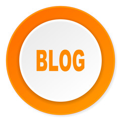 blog orange circle 3d modern design flat icon on white background