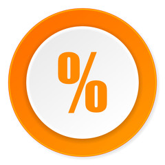 percent orange circle 3d modern design flat icon on white background