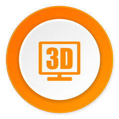 3d display orange circle 3d modern design flat icon on white background