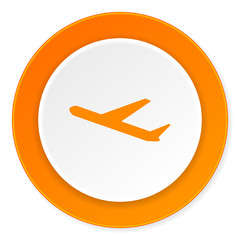 Obraz premium deparures orange circle 3d modern design flat icon on white background