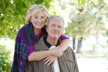 Loving senior couple