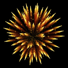 Gold glittering sparkle fireworks
